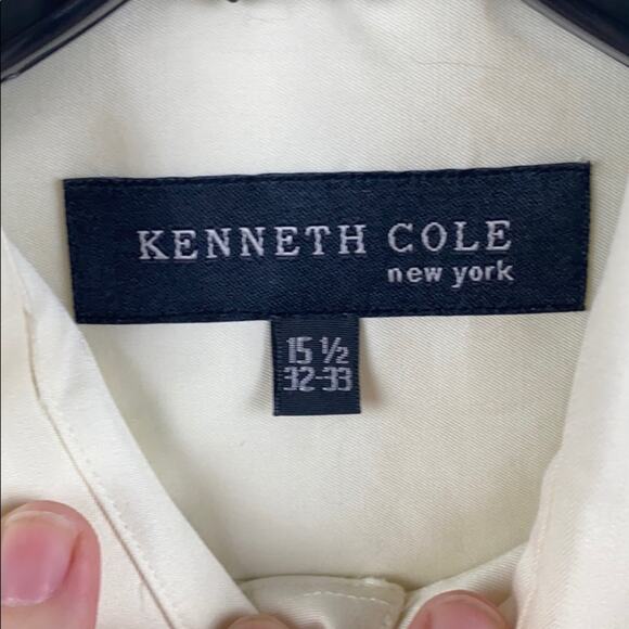 Kenneth Cole Men's Yellow Long Sleeve Button Down Dress Shirt Medium - Picture 3 of 8